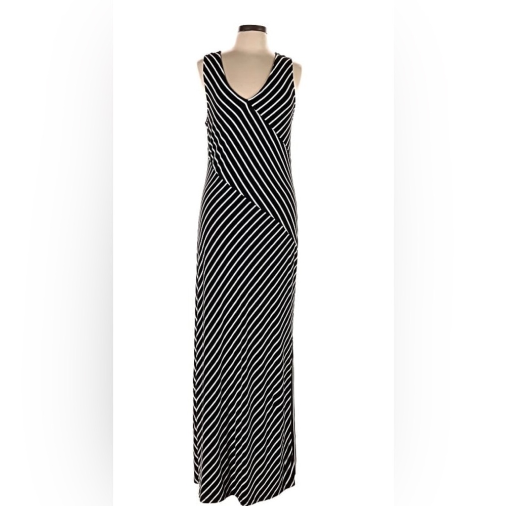 3-Nina Leonard Black and White Maxi Skirt